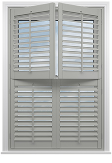 Bromley, Smoke Grey - Tier on Tier Plantation Shutter